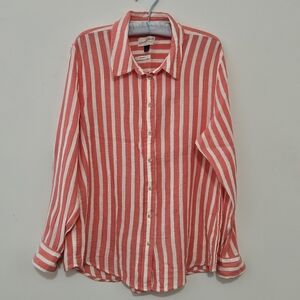 Universal Thread Goods Co. Size L Relaxed Fit Cotton Vertically Striped Blouse
